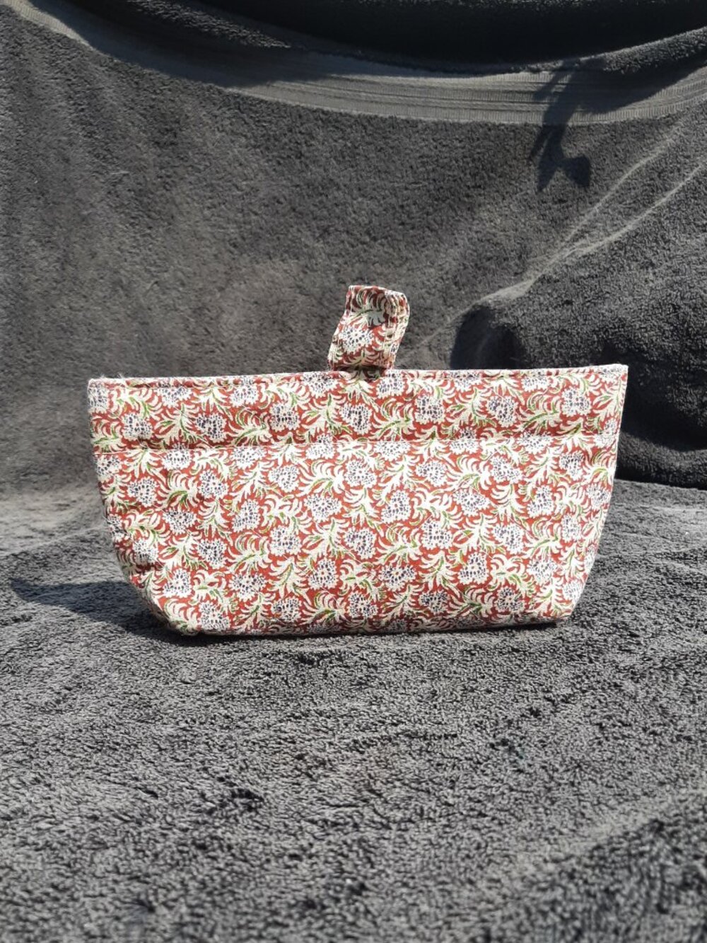 Handmade Snap Make Up Bag 8.5" x 4.5" x 2"